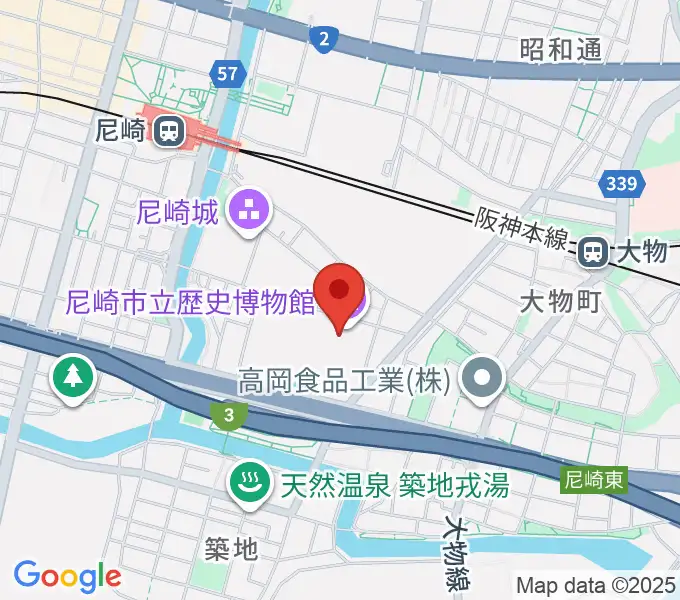 尼崎市立歴史博物館の地図