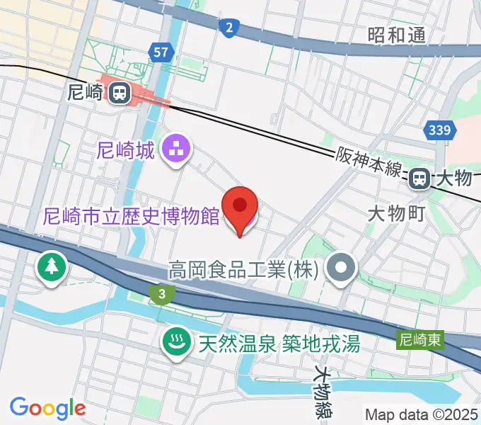 尼崎市立歴史博物館の地図