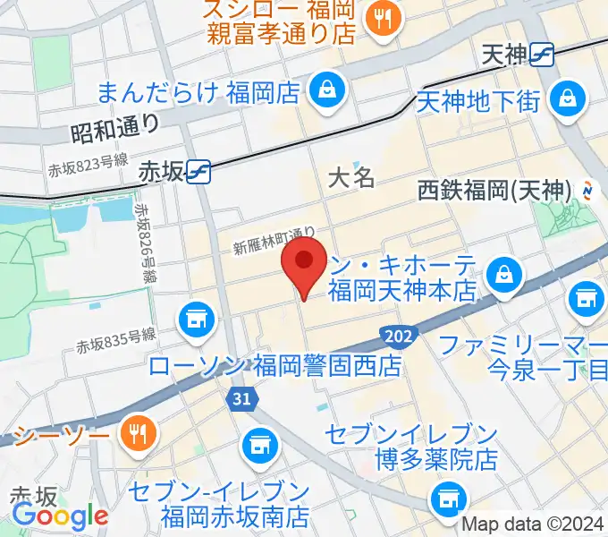 福岡大名ライブハウス秘密の地図