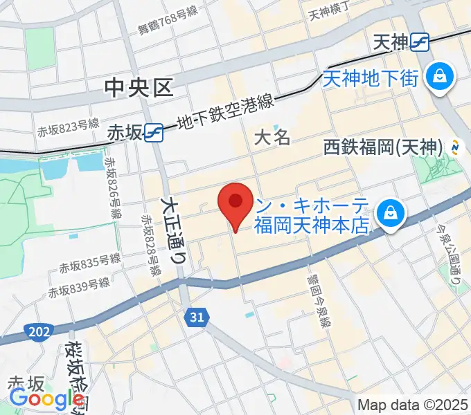 福岡大名ライブハウス秘密の地図