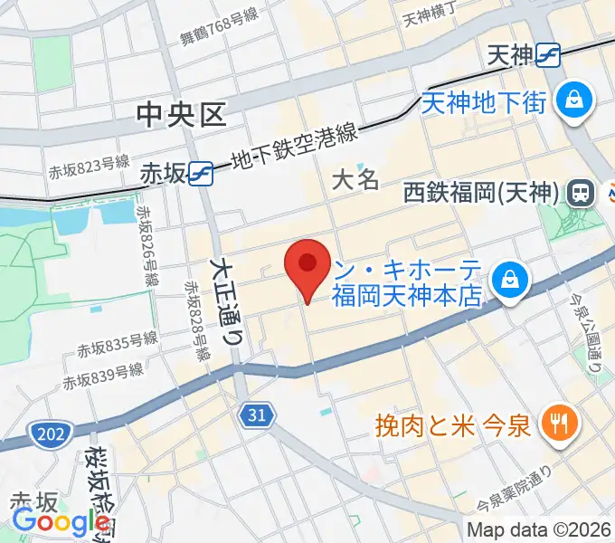 福岡大名ライブハウス秘密の地図