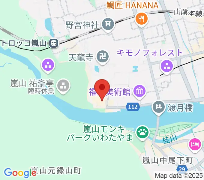 嵯峨嵐山文華館の地図