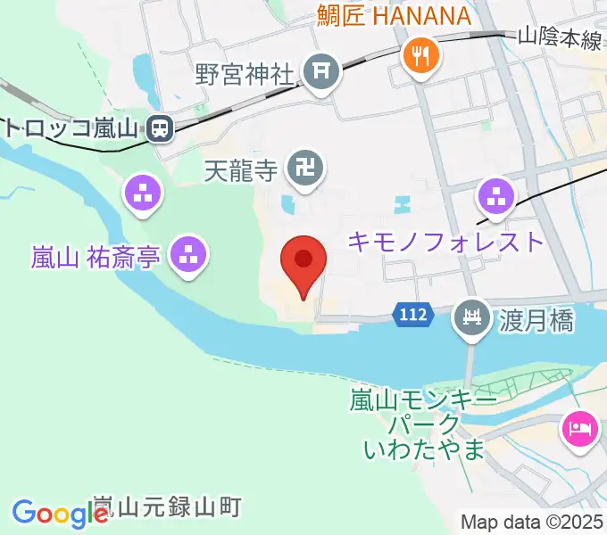 嵯峨嵐山文華館の地図