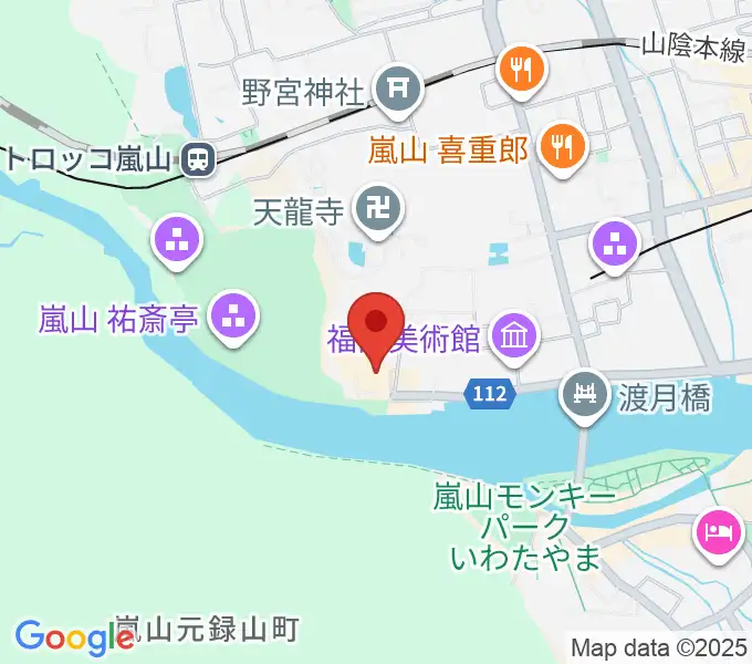 嵯峨嵐山文華館の地図