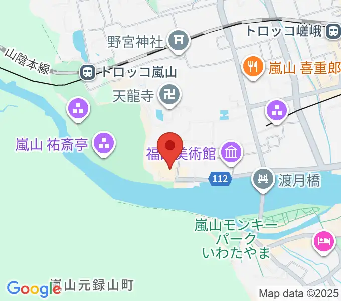 嵯峨嵐山文華館の地図