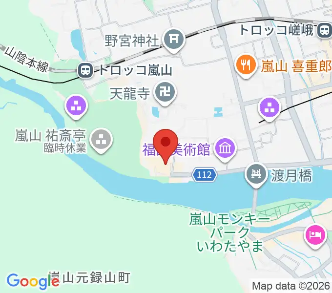 嵯峨嵐山文華館の地図