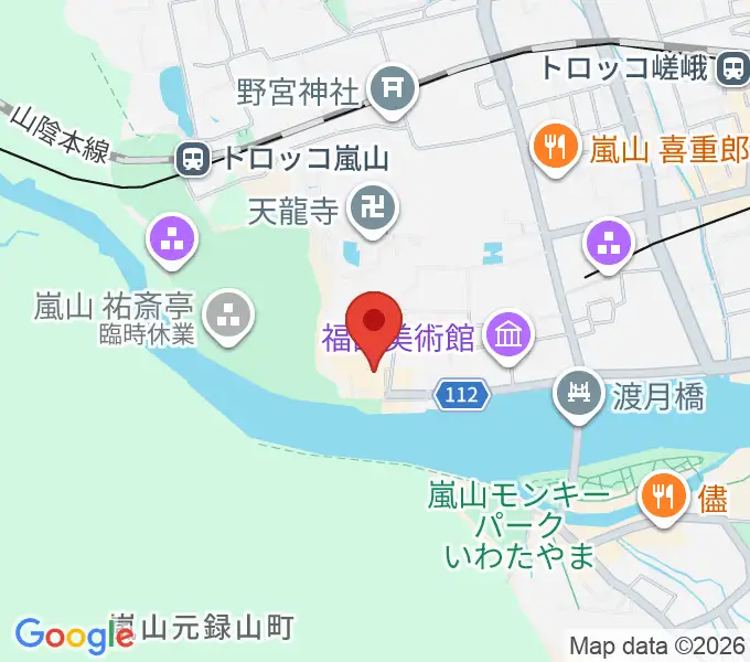 嵯峨嵐山文華館の地図