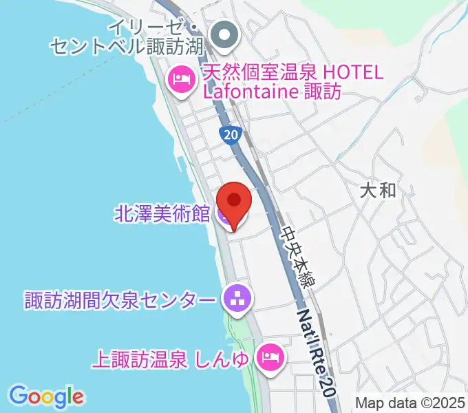 北澤美術館の地図