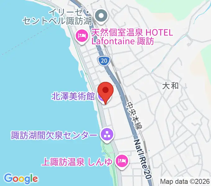 北澤美術館の地図