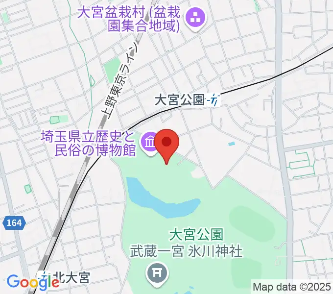 埼玉県立歴史と民俗の博物館の地図