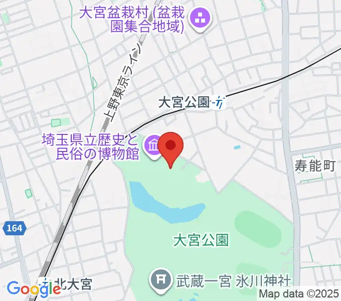 埼玉県立歴史と民俗の博物館の地図