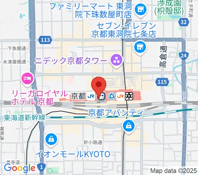 美術館「えき」KYOTOの地図