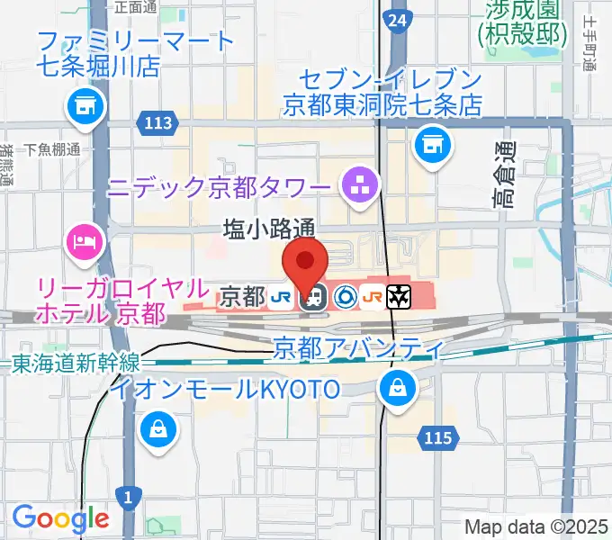 美術館「えき」KYOTOの地図