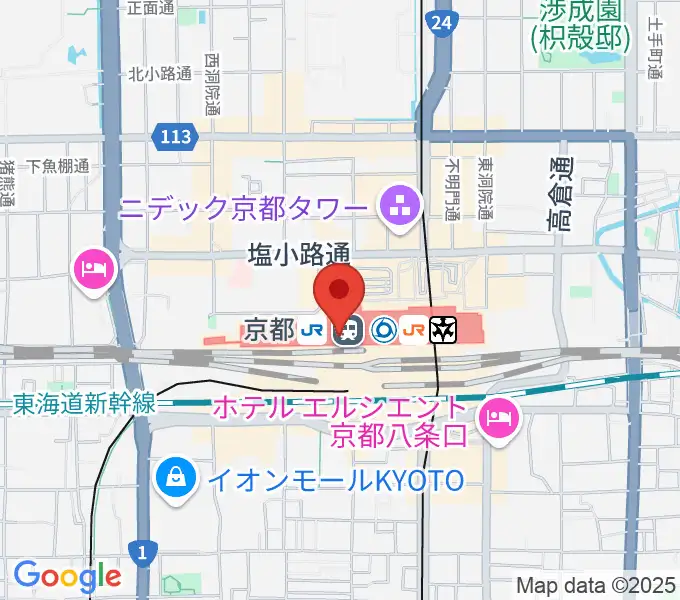 美術館「えき」KYOTOの地図