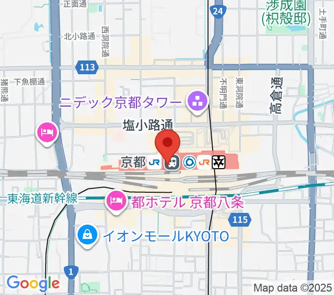 美術館「えき」KYOTOの地図