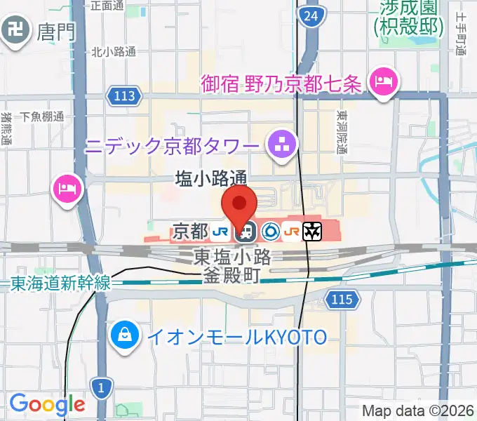 美術館「えき」KYOTOの地図