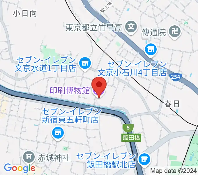 印刷博物館の地図