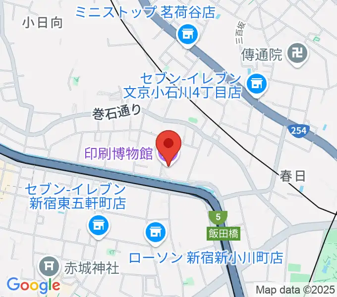 印刷博物館の地図