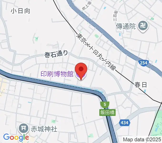 印刷博物館の地図