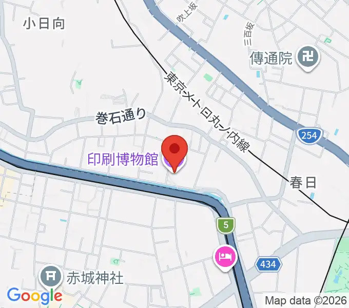 印刷博物館の地図