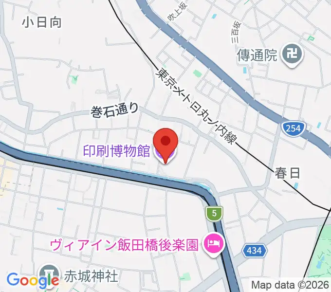 印刷博物館の地図