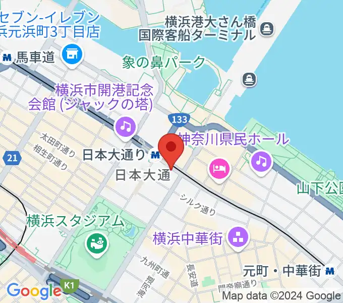 横浜ユーラシア文化館の地図