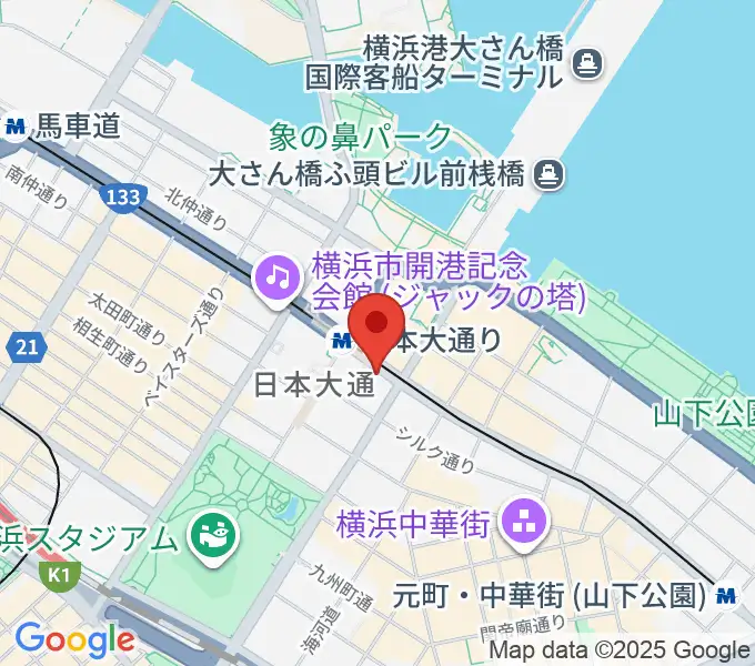 横浜ユーラシア文化館の地図