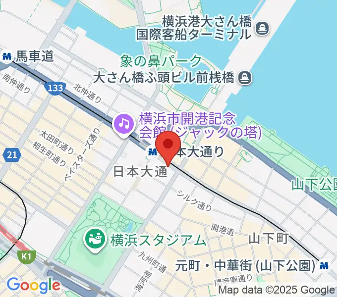 横浜ユーラシア文化館の地図