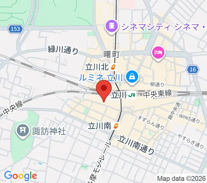 立川スタジオネイの地図