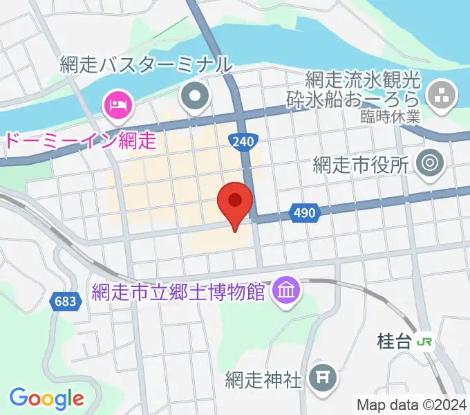 網走市立美術館の地図