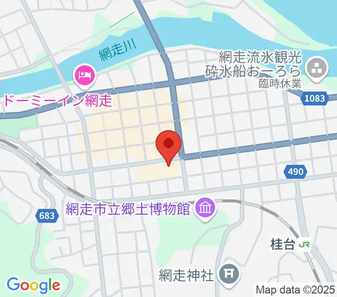 網走市立美術館の地図