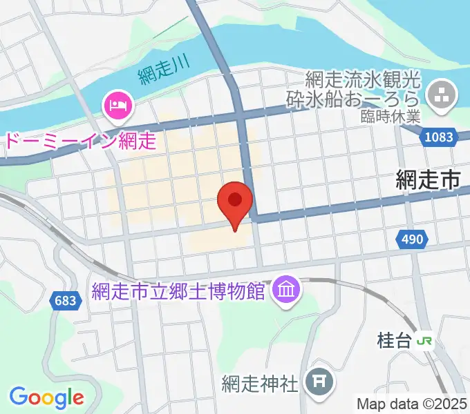 網走市立美術館の地図