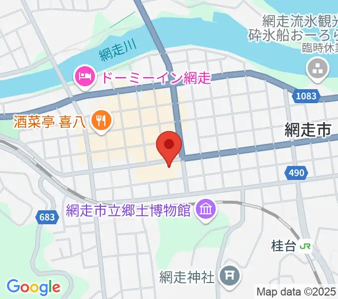 網走市立美術館の地図