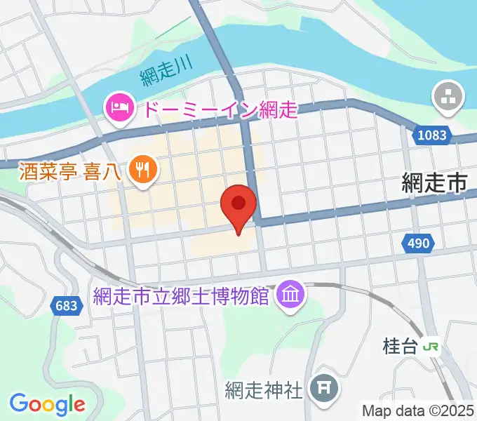 網走市立美術館の地図