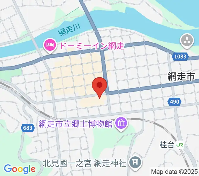 網走市立美術館の地図