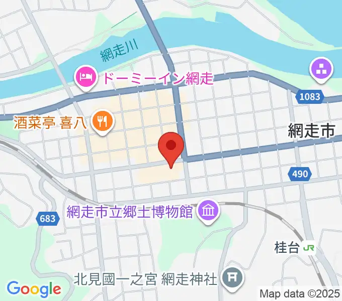 網走市立美術館の地図