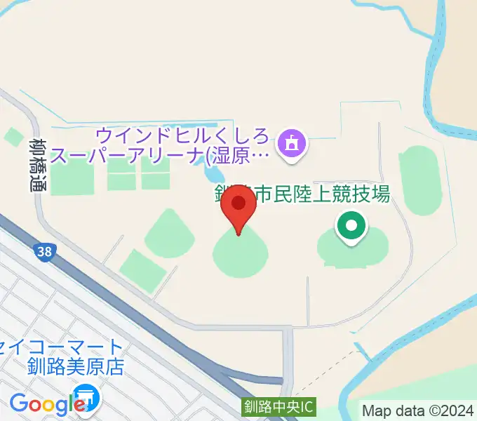 ウインドヒルひがし北海道スタジアムの地図