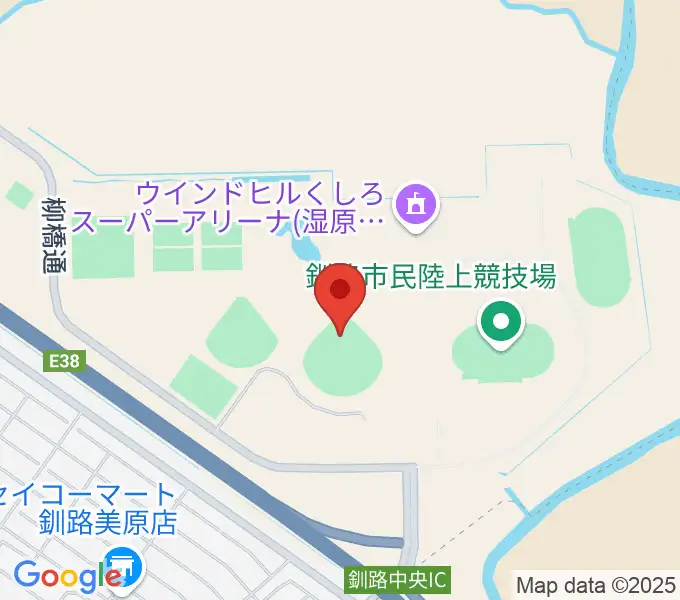 ウインドヒルひがし北海道スタジアムの地図