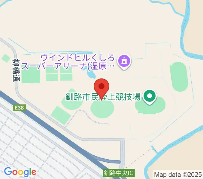 ウインドヒルひがし北海道スタジアムの地図