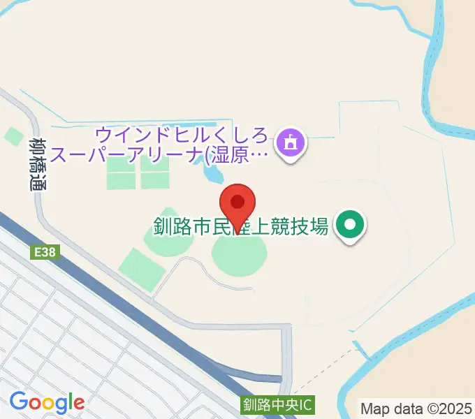ウインドヒルひがし北海道スタジアムの地図