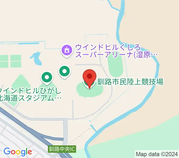 釧路市民陸上競技場の地図