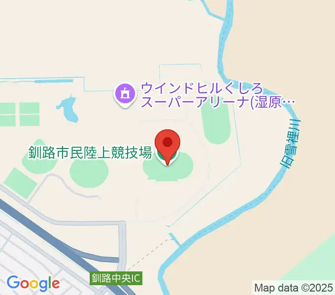 釧路市民陸上競技場の地図
