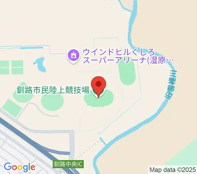 釧路市民陸上競技場の地図