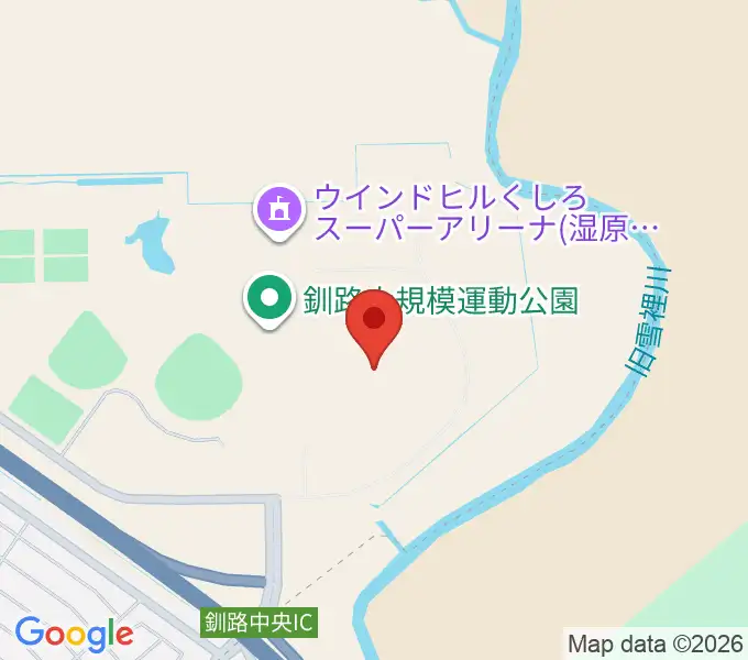 釧路市民陸上競技場の地図