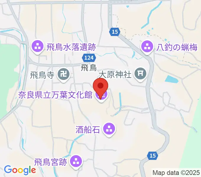 奈良県立万葉文化館の地図