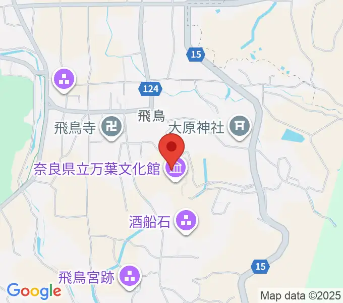奈良県立万葉文化館の地図