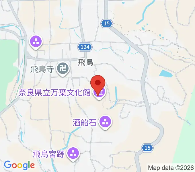 奈良県立万葉文化館の地図