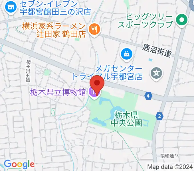 栃木県立博物館の地図