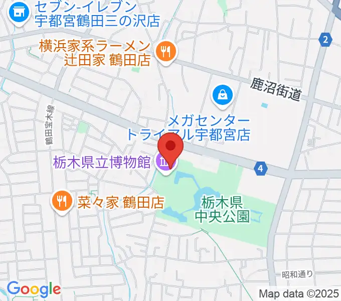 栃木県立博物館の地図