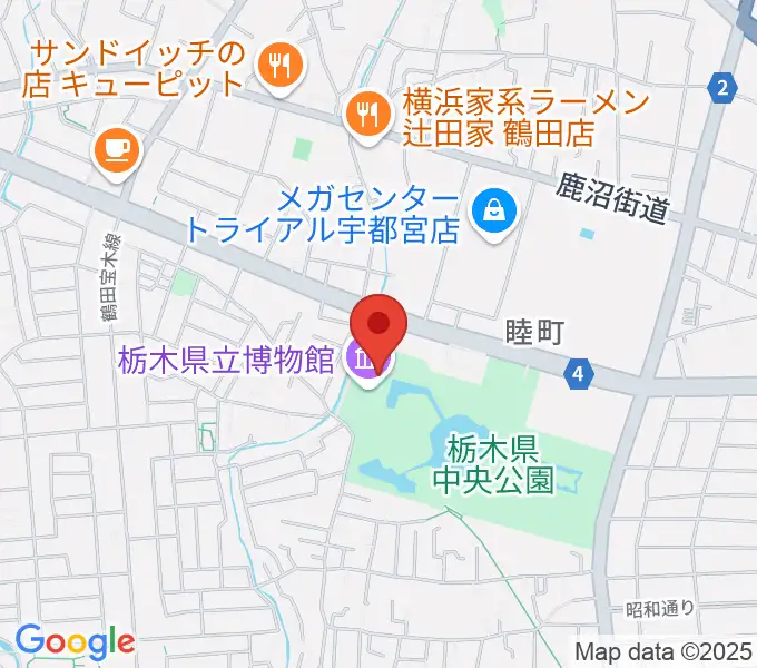 栃木県立博物館の地図